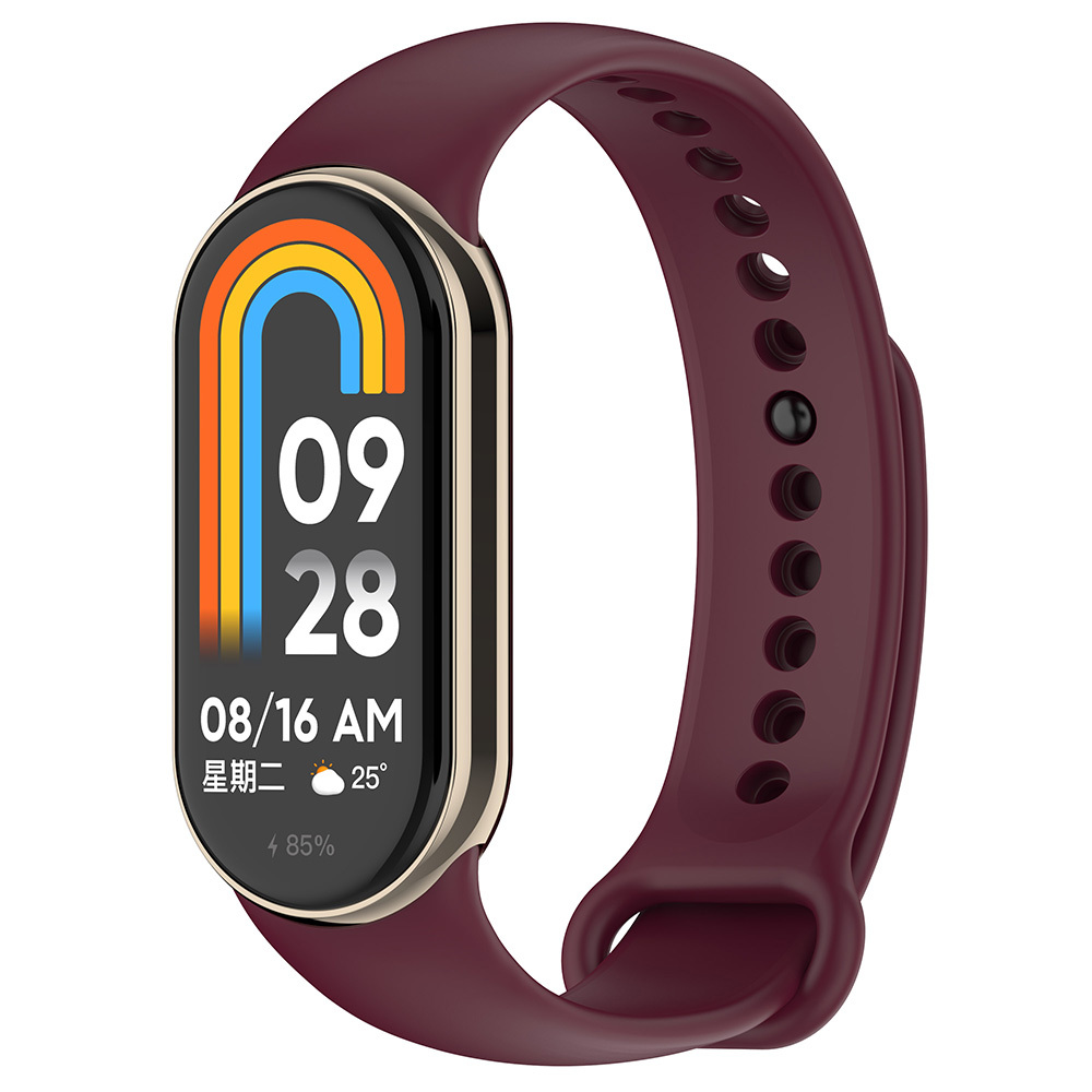 Xiaomi%20Uyumlu%20%20Mi%20Band%208%20Serisi%20Klasik%20Kordon%20Silikon%20Strap%20Kayış-Koyu%20kırmızı