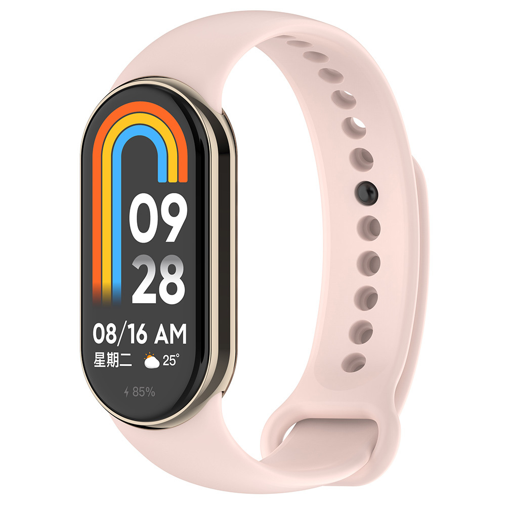 Xiaomi%20Uyumlu%20%20Mi%20Band%208%20Serisi%20Klasik%20Kordon%20Silikon%20Strap%20Kayış-Kum%20pembe