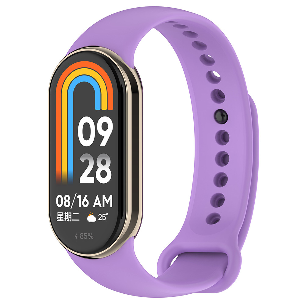 Xiaomi%20Uyumlu%20%20Mi%20Band%208%20Serisi%20Klasik%20Kordon%20Silikon%20Strap%20Kayış-Lila