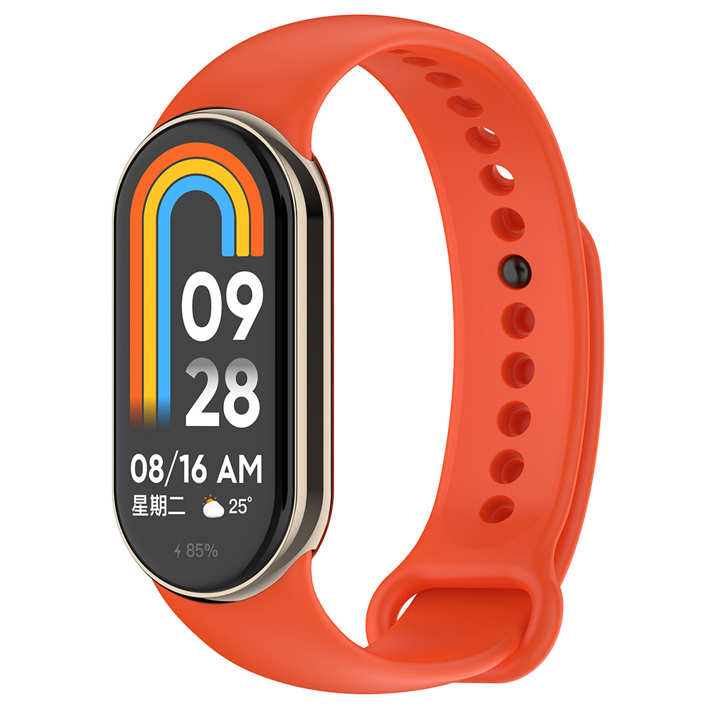 Xiaomi%20Uyumlu%20%20Mi%20Band%208%20Serisi%20Klasik%20Kordon%20Silikon%20Strap%20Kayış-Turuncu