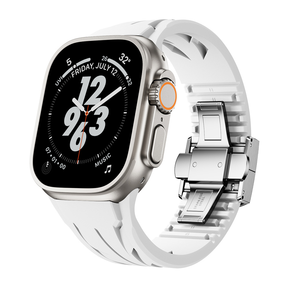 Watch%20Ultra%2049mm%20KRD-127%20Metal%20Tokalı%20Silikon%20Kordon-Beyaz