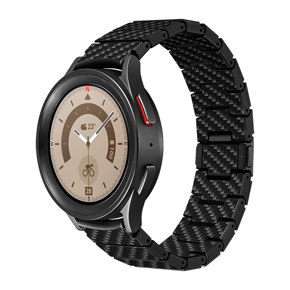 Galaxy%20Uyumlu%20Watch%204%2044mm%20Karbon%20Fiber%20Pitaka%20Modern%20Serisi%20Black-Grey%20Twill%20Kordon