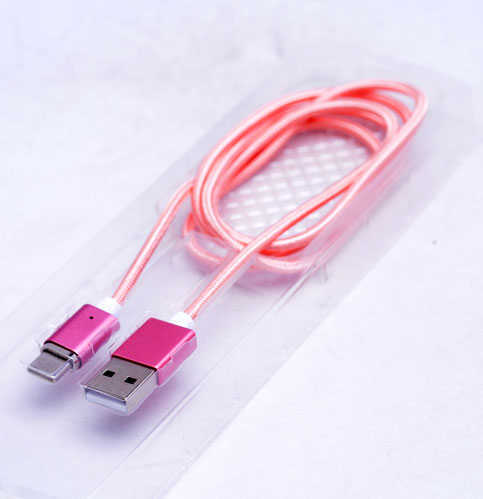 Zore%20Metal%20Manyetic%20Uçlu%20Lightning%20Usb%20Kablo-Rose%20gold