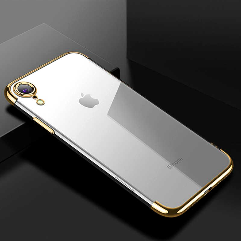 iPhone%20Uyumlu%20XR%206.1%20Kılıf%20Zore%20Dört%20Köşeli%20Lazer%20Silikon%20Kapak-Gold