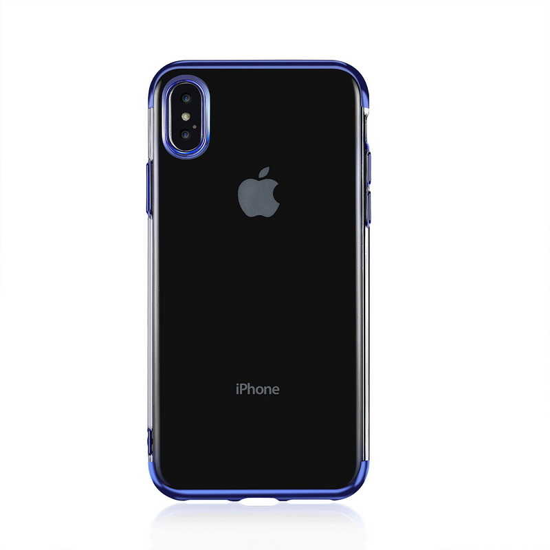 iPhone%20Uyumlu%20XS%20Max%206.5%20Kılıf%20Zore%20Dört%20Köşeli%20Lazer%20Silikon%20Kapak-Mavi