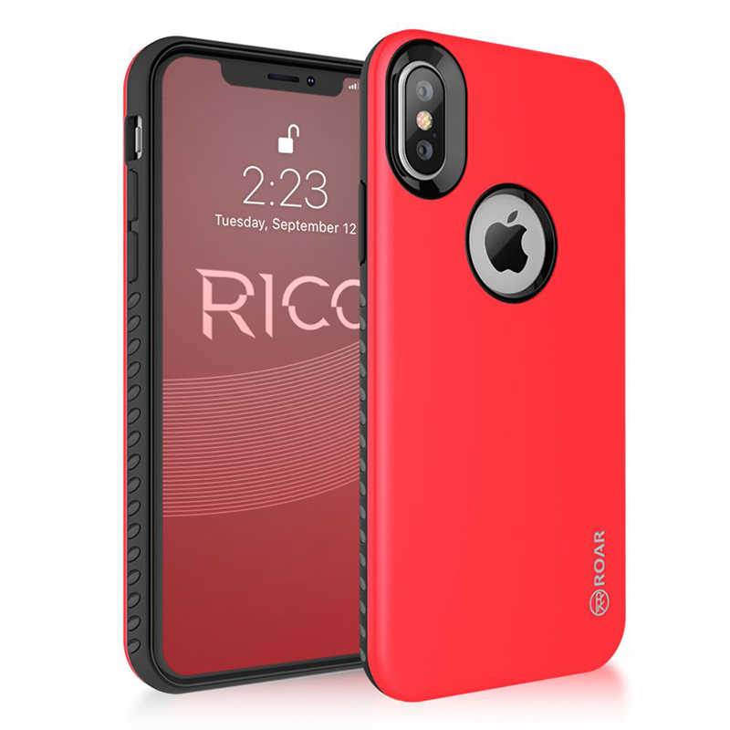 iPhone%20Uyumlu%20X%20Kılıf%20Roar%20Rico%20Hybrid%20Kapak-Kırmızı