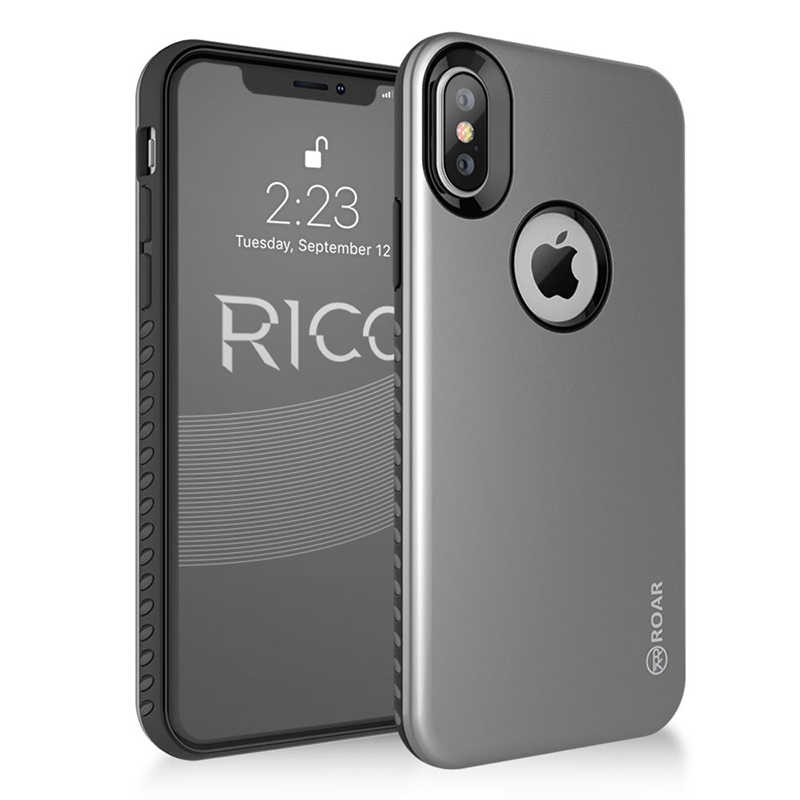 iPhone%20Uyumlu%20X%20Kılıf%20Roar%20Rico%20Hybrid%20Kapak-Koyu%20gri