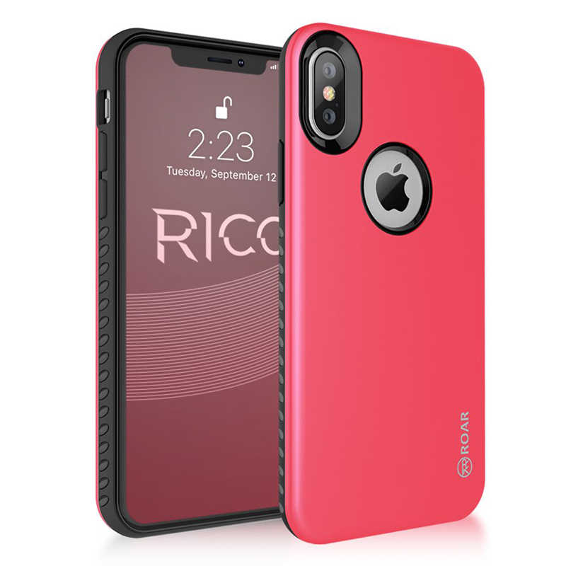 iPhone%20Uyumlu%20X%20Kılıf%20Roar%20Rico%20Hybrid%20Kapak-Pembe