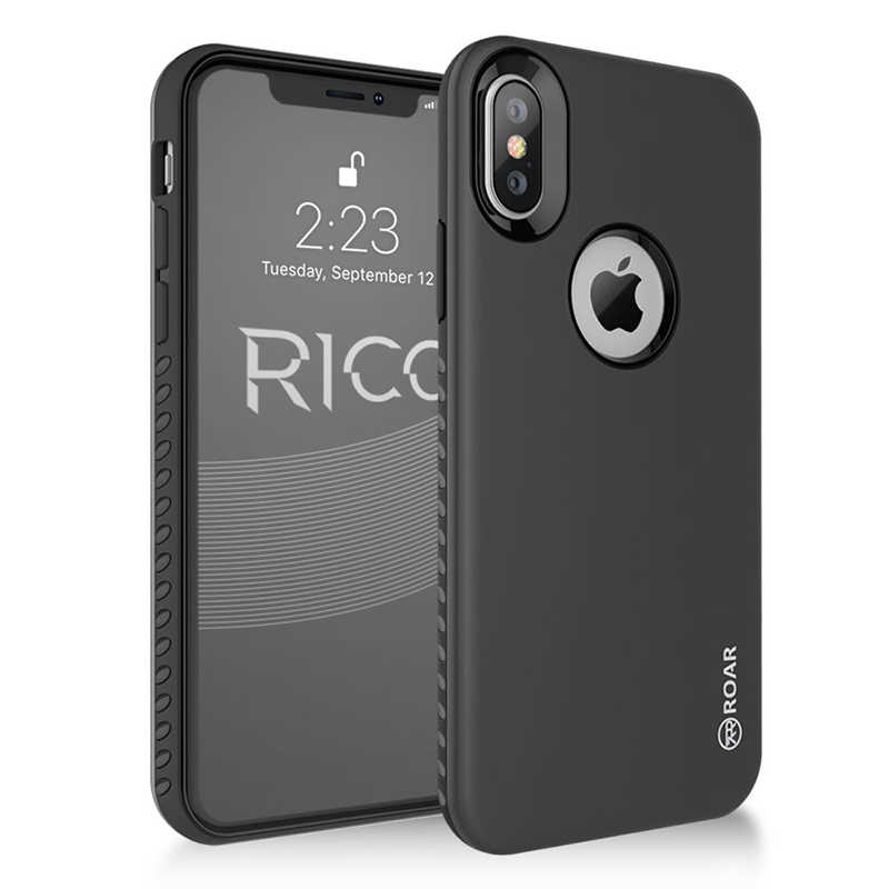 iPhone%20Uyumlu%20X%20Kılıf%20Roar%20Rico%20Hybrid%20Kapak-Siyah