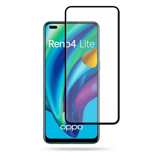 Oppo Reno 4 Lite Zore Kenarları Kırılmaya Dayanıklı Cam Ekran Koruyucu