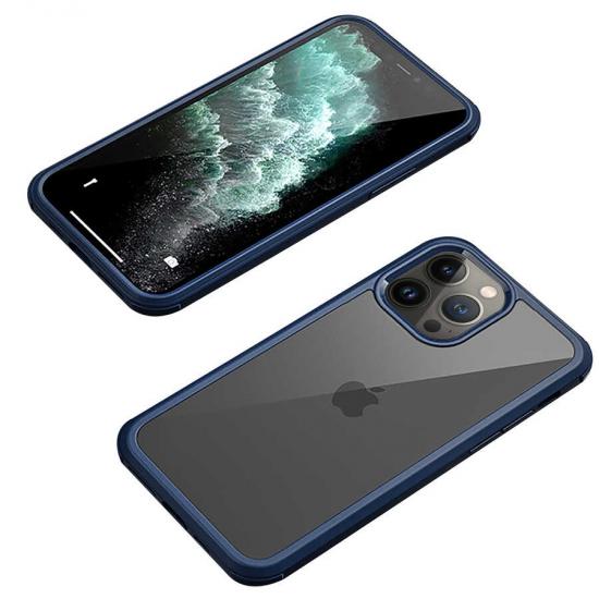 iPhone Uyumlu 12 Pro Max Kılıf Zore Dor Silikon Temperli Cam Kapak