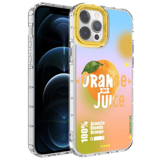 iPhone Uyumlu 13 Pro Max Kılıf Kamera Korumalı Renkli Desenli Sert Silikon Zore Korn Kapak