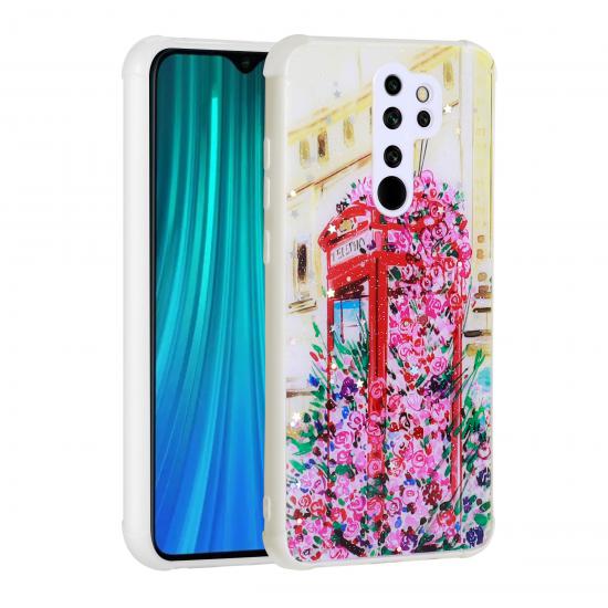 Xiaomi Uyumlu  Redmi Note 8 Pro Kılıf Simli Desenli Kamera Korumalı Parlak Zore Popy Kapak