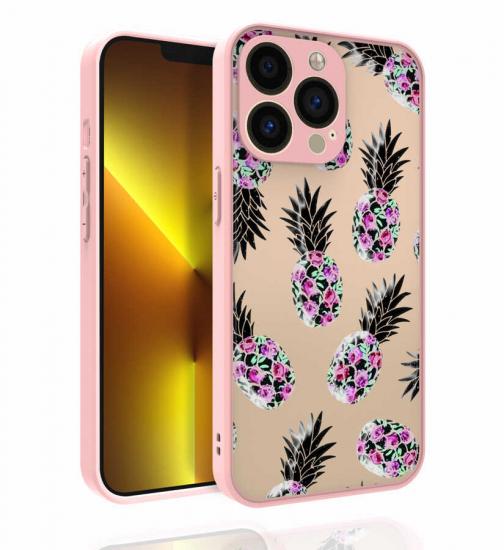 iPhone Uyumlu 13 Pro Kılıf Desenli Kamera Korumalı Parlak Zore Nora Kapak