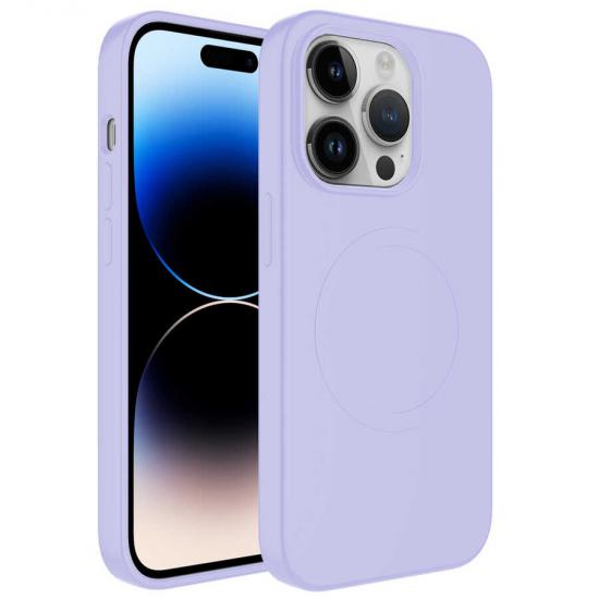 iPhone Uyumlu 12 Pro Max Kılıf Magsafe Wireless Şarj Özellikli Pastel Renk Silikon Zore Plas Kapak