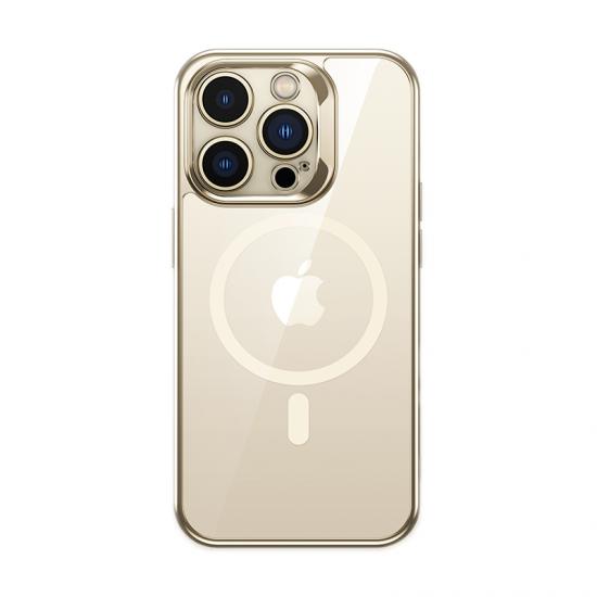 iPhone Uyumlu 14 Pro Max Kılıf Magsafe Şarj Özellikli Cam Yüzey Ekran Koruyuculu Benks Electroplated Kapak