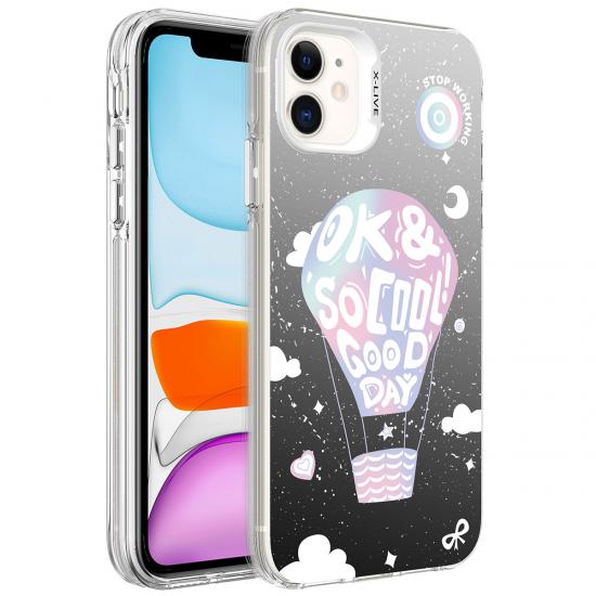 iPhone Uyumlu 12 Kılıf Desenli Zore Silver Sert Kapak