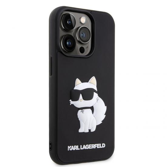 iPhone Uyumlu 14 Pro Max Kılıf Karl Lagerfeld 3D Rubber Choupette Dizayn Kapak