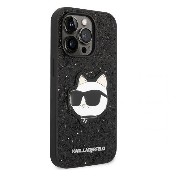 iPhone Uyumlu 14 Pro Kılıf Karl Lagerfeld Parlak Taşlı Choupette Dizayn Kapak