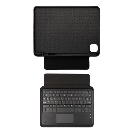 iPad Uyumlu 10.9 2022 (10.Nesil) Zore Border Keyboard Bluetooh Bağlantılı Standlı Klavyeli Tablet Kılıfı