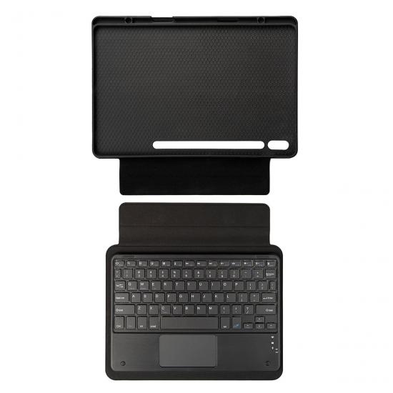 Galaxy Uyumlu Tab S7 FE LTE (T737-T736-T733-T730) Zore Border Keyboard Bluetooh Bağlantılı Standlı Klavyeli Tablet Kılıfı