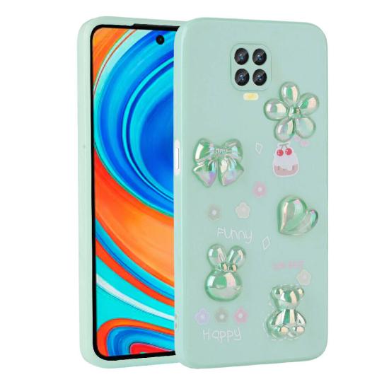 Xiaomi Uyumlu  Redmi Note 9S Kılıf Kabartma Figürlü Parlak Zore Toys Silikon Kapak