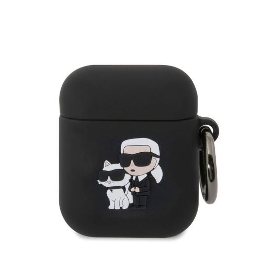 Kulaklık Kılıf Karl Lagerfeld Orjinal Lisanslı Karl & Choupette 3D Silikon Kapak