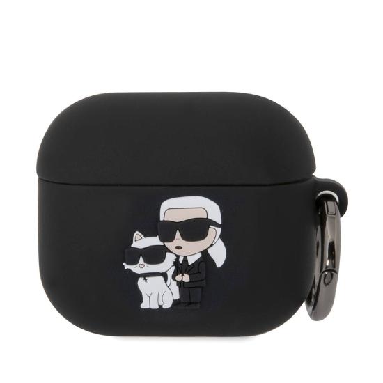 Airpods Uyumlu 3. Nesil Kılıf Karl Lagerfeld Orjinal Lisanslı Karl & Choupette 3D Silikon Kapak