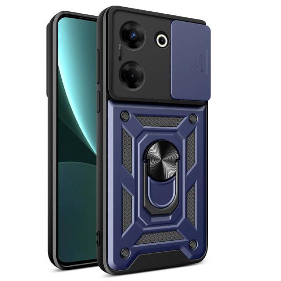 Tecno Camon 20 Pro 4G Kılıf Magnetik Standlı Kamera Korumalı Zore Sürgülü Vega Kapak