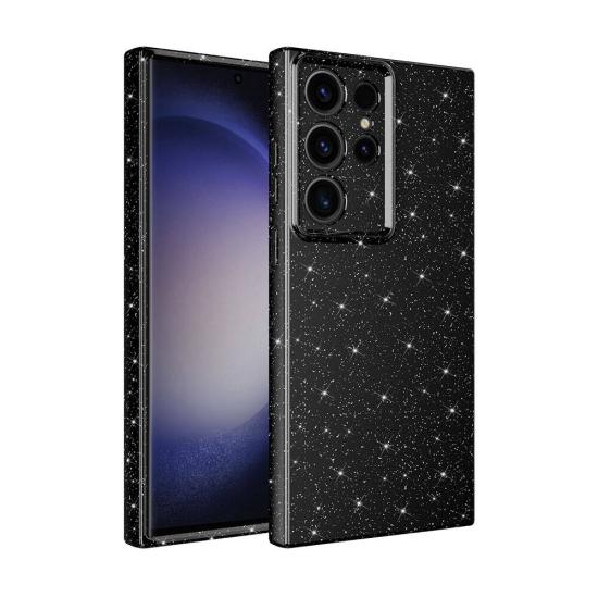 Galaxy Uyumlu S24 Ultra Kılıf Kamera Korumalı Simli Lüks Zore Koton Kapak