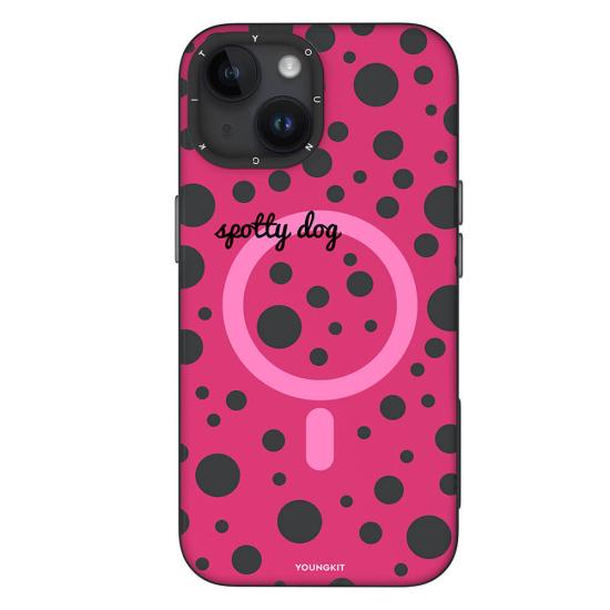 iPhone Uyumlu 13 Kılıf Magsafe Şarj Özellikli Polka Dot Desenli Youngkit Spots Serisi Kapak