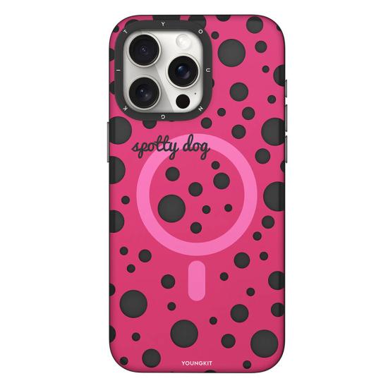 iPhone Uyumlu 13 Pro Kılıf Magsafe Şarj Özellikli Polka Dot Desenli Youngkit Spots Serisi Kapak