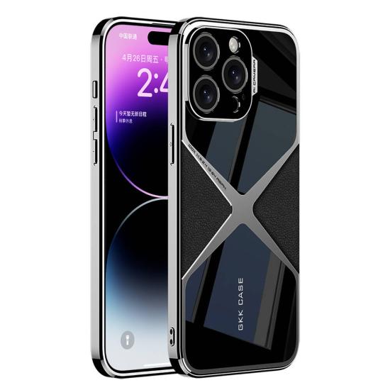 iPhone Uyumlu 14 Pro Max Kılıf Ultra İnce Kamera Korumalı PC + Deri Arka Yüzey Zore X-Pro Kapak