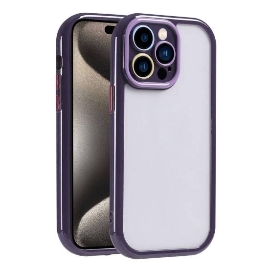 iPhone Uyumlu 15 Pro Kılıf Kamera Korumalı Renkli Kenar ve Çerçeve Tasarımlı Zore Vitamin Kapak
