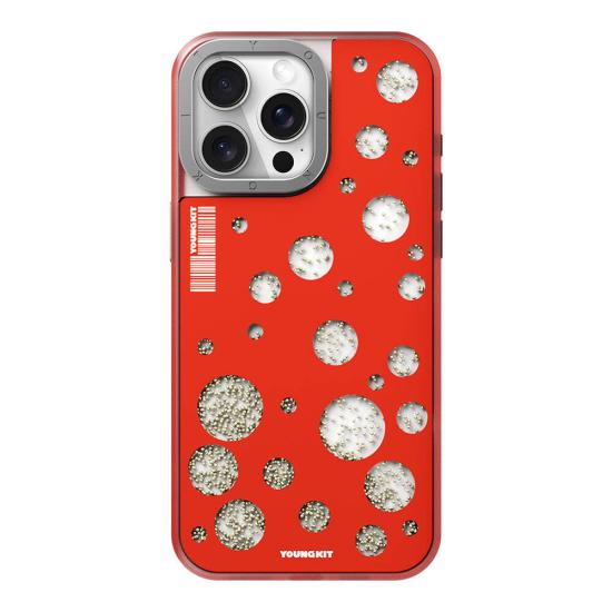 iPhone Uyumlu 15 Pro Max Kılıf Magsafe Şarj Özellikli Youngkit Quicksand Beads Serisi Kapak