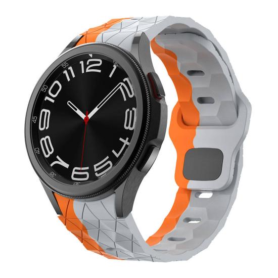 Galaxy Uyumlu Watch 6 44mm Zore KRD-116 20mm Futbol Desenli Spor Tasarımlı Silikon Kordon