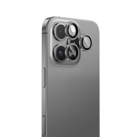 iPhone Uyumlu 16 Pro Benks Parlama Önleyici Glass Warrior Metal Kamera Lens Koruyucu