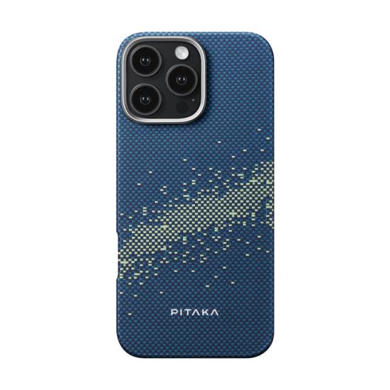 iPhone Uyumlu 16 Pro Kılıf Magsafe Şarj Özellikli Aramid Fiber Pitaka Tactile Woven Starpeak Serisi Milky Way Galaxy Uyumlu Kapak